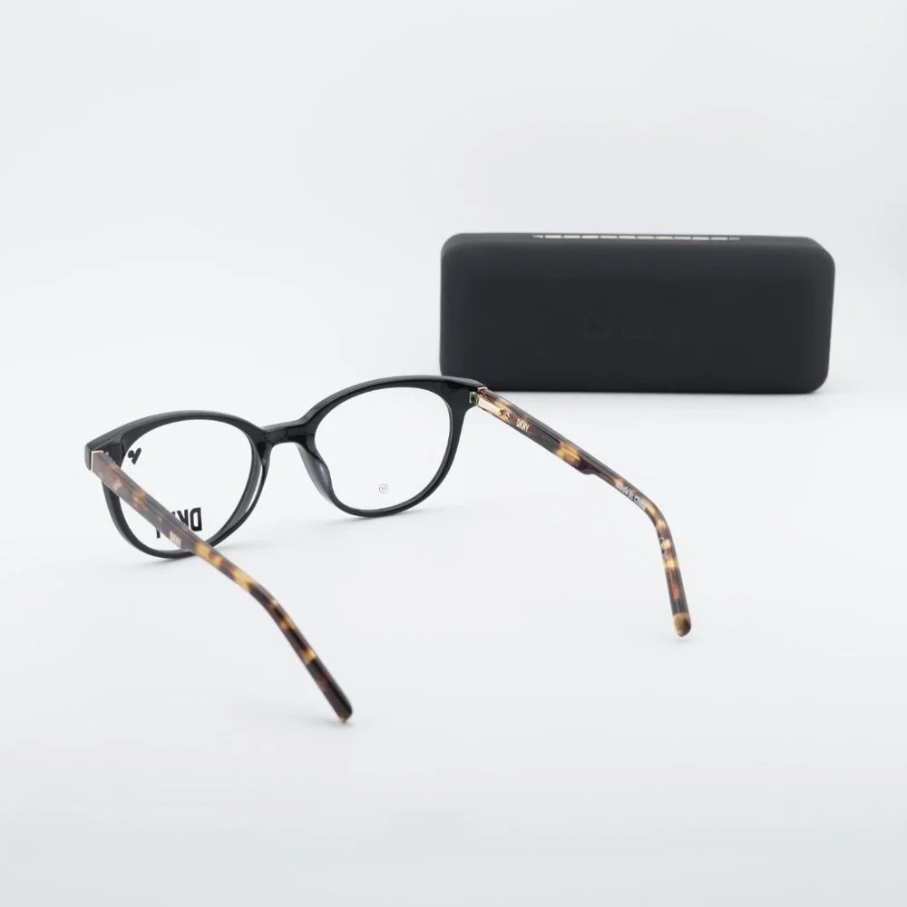 DKNY DK5050 001 Eyeglasses - Black/Havana 50mm Round Frame